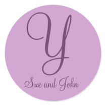 First Names and Last Initial Mauve Seal stickers by monogramgallery First Names and Last Initial Mauve Seal stickers