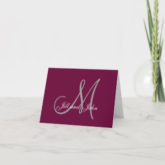 First Names and Last Initial Wine and Grey Card card