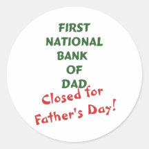 First national bank of dad sticker