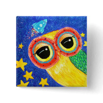 First Owl In Space Pinback Button