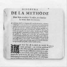 First page of 'Discours de la Methode' by Rene Mousepads