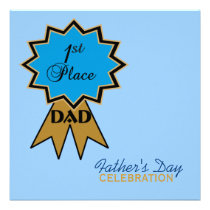 First Place Ribbon Father's Day Invitation invitations