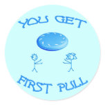 First Pull Frisbee Classic Round Sticker