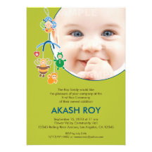 First Rice Ceremony Baby Mobile Invitation
