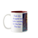 First she dropped her latte coffee mug
