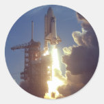 First Shuttle Launched Round Stickers
