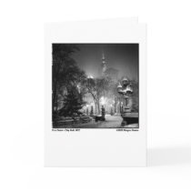 First Snow - City Hall, NYC Card