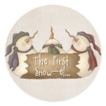 First Snow-el Whimsy Winter Snowmen Design stickers