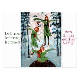 First Snow Fairyphoria Christmas Postcard