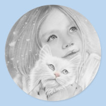 First Snow girl kitty Sticker stickers