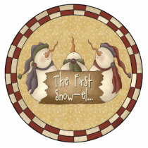 First Snow Snowman Ornament photo sculptures by christmas_tshirts First Snow Snowman Ornament photo sculptures