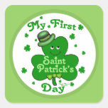 First St. Patrick's Day Boy Irish Shamrock Sticker