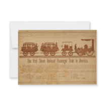 First Steam Railroad Passenger Train In America Personalized Announcements