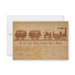 First Steam Railroad Passenger Train In America Personalized Announcements