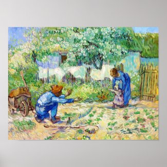 First Steps (after Millet) Vincent van Gogh art Poster