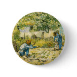 First Steps by Vincent van Gogh 1890 Pinback Button