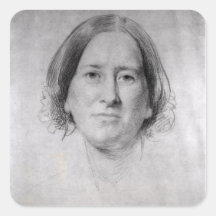 First Study for the Portrait of George Eliot Square Sticker