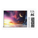 First Sunset Sci Fi Astronomy Digital Art postage