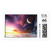First Sunset Sci Fi Astronomy Digital Art postage