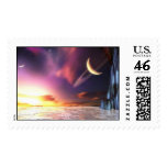First Sunset Sci Fi Astronomy Digital Art Stamps