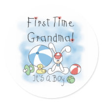 First Time Grandma Baby Boy Stickers