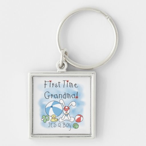 First Time Grandma of Boy Gifts Keychain