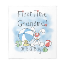 First Time Grandma of Boy Gifts Memo Notepad