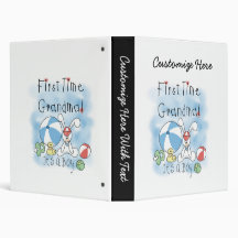 First Time Grandma of Boy Gifts Vinyl Binders