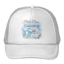 First Time Grandma of Boy Tshirts and Gifts Trucker Hat