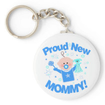 First Time Mom of Baby Boy Keychain
