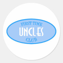 First Time Uncles Club (Blue) Round Stickers
