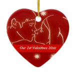 First Valentines Heart Ornament ornaments
