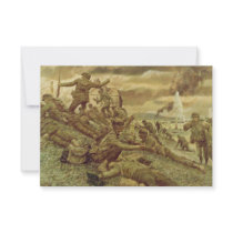 First Wave at Omaha by Ken Riley World War II Invitation