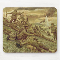 First Wave at Omaha by Ken Riley World War II Mousepads