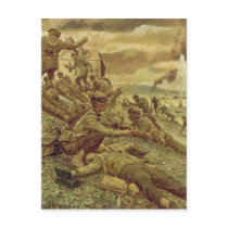 First Wave at Omaha by Ken Riley World War II Post Cards