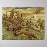 First Wave at Omaha by Ken Riley World War II posters