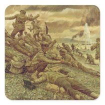 First Wave at Omaha by Ken Riley World War II Stickers