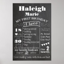 First Year Birthday Poster