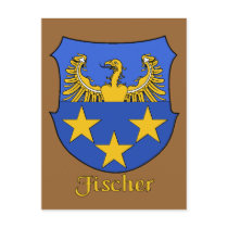 Fischer Family Shield Postcard by NameShack Fischer Family Shield Postcard