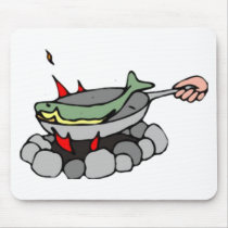 Fish and a Campfire Mouse Pads
