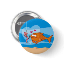 Fish and Bait in Love Button