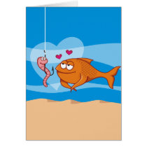 Fish and Bait in Love Greeting Cards