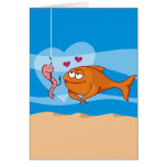 Fish and Bait in Love Greeting Cards