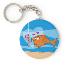 Fish and Bait in Love Keychain
