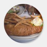 Fish And Chips With A Pint Of Cider Magnets