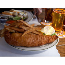 Fish And Chips With A Pint Of Cider photo sculptures