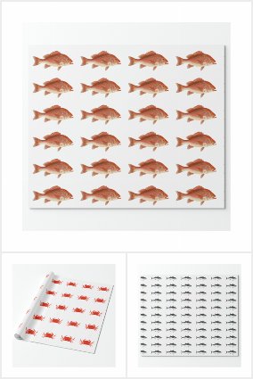 Fish and Seafood Gift Wrapping Paper