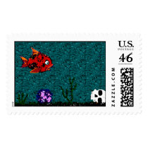 Fish and Skull postage