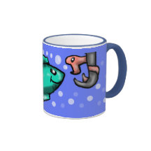 Fish and Worm Coffee Mugs