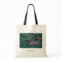 Fish background tote bags